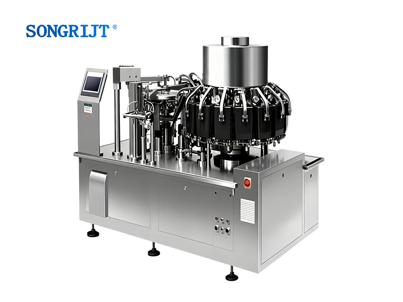 Máquina automática de envasado al vacío rotativa de doble plato giratorio