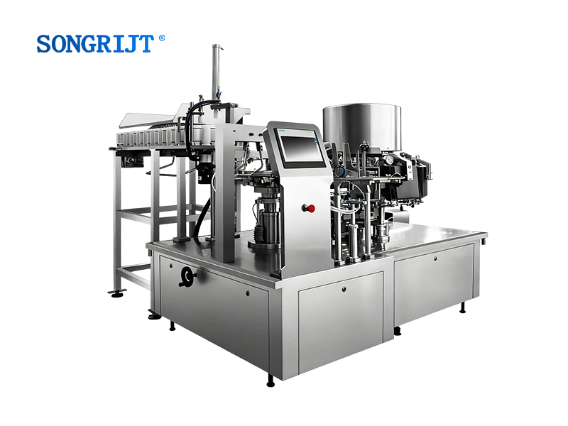 Máquina automática de envasado al vacío rotativa de doble plato giratorio